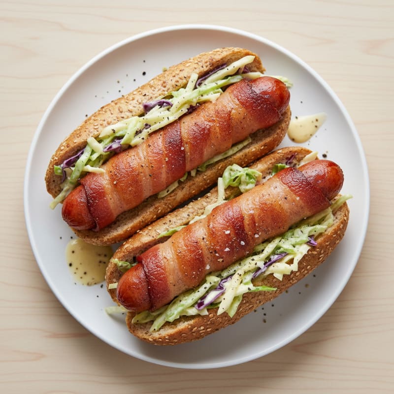 Crispy Bacon-Wrapped Hot Dogs