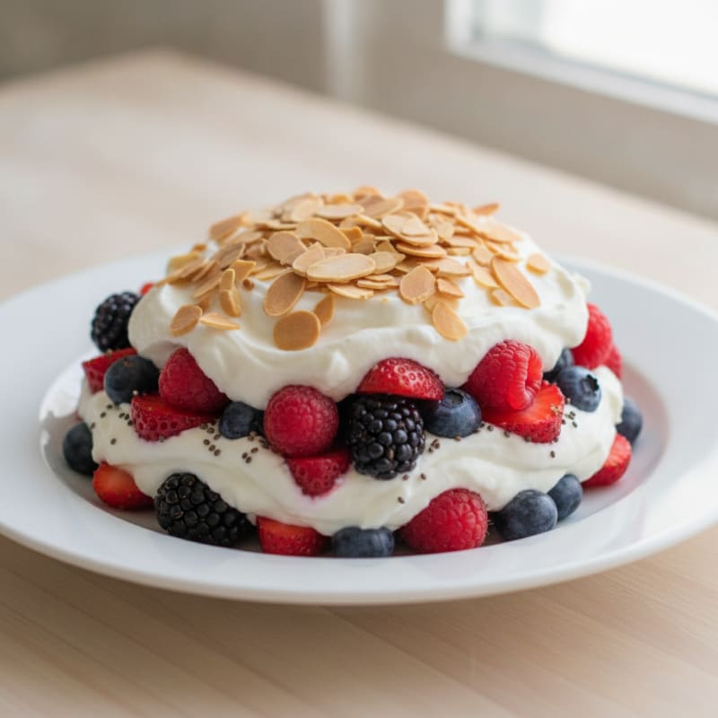Greek Yogurt Protein Parfait with Mixed Berries