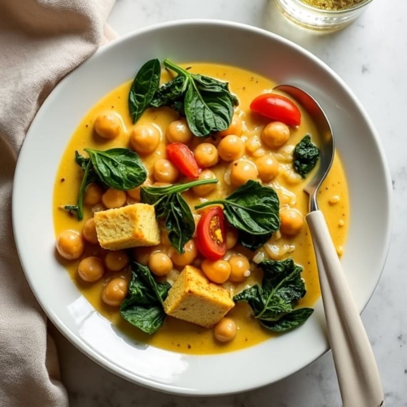 Creamy Chickpea and Spinach Coconut Curry