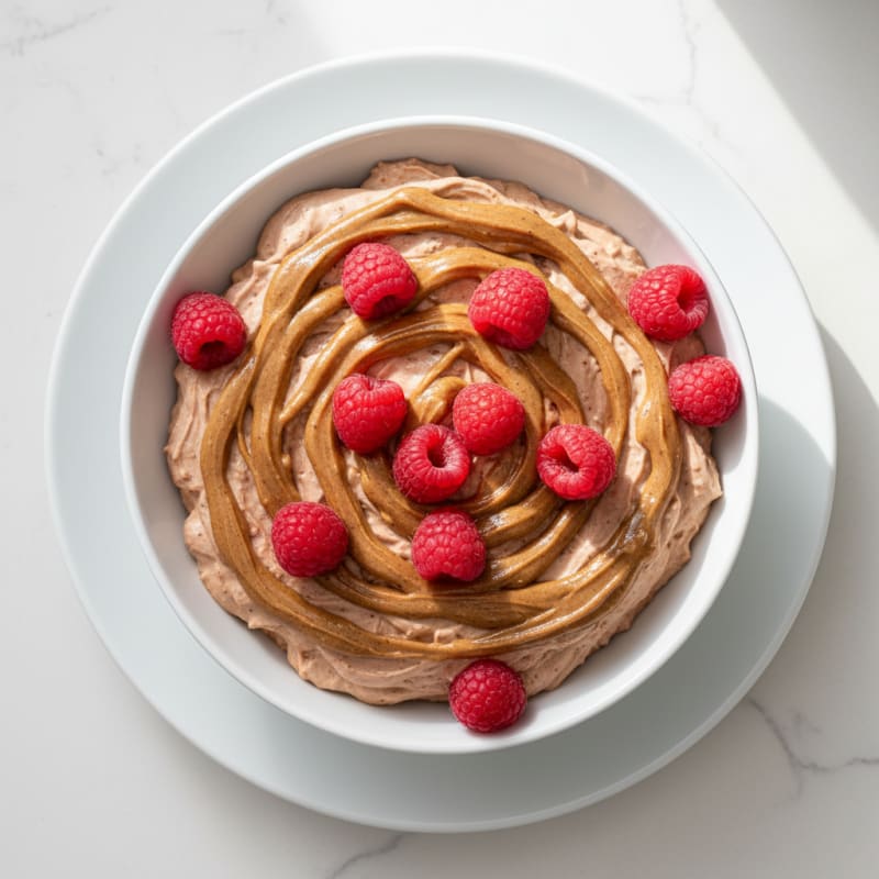 Silky Greek Yogurt with Chocolate Protein and Almond Butter Swirl