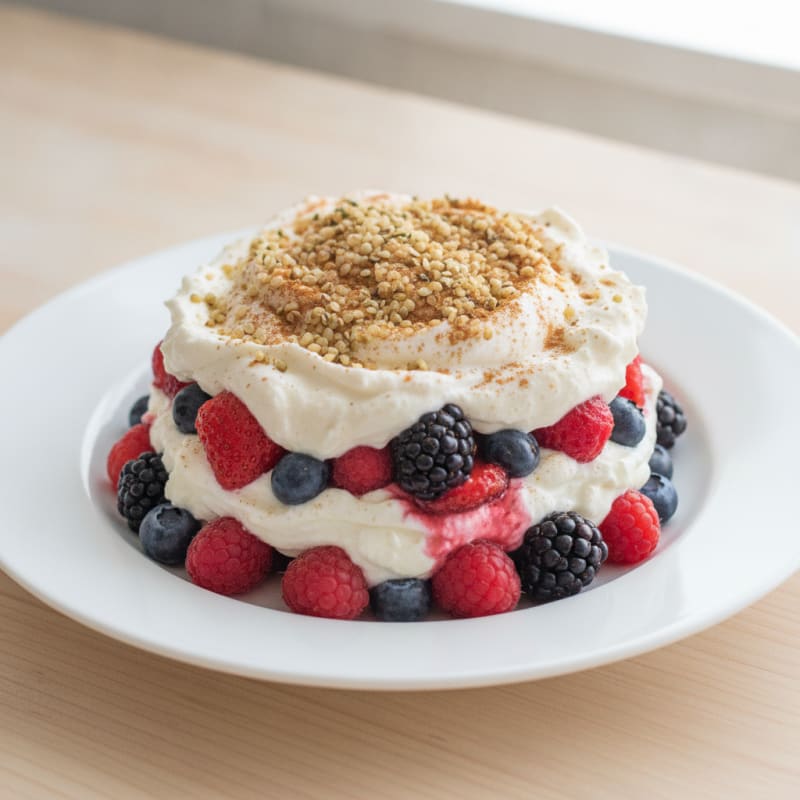 Greek Yogurt Protein Parfait with Mixed Berries