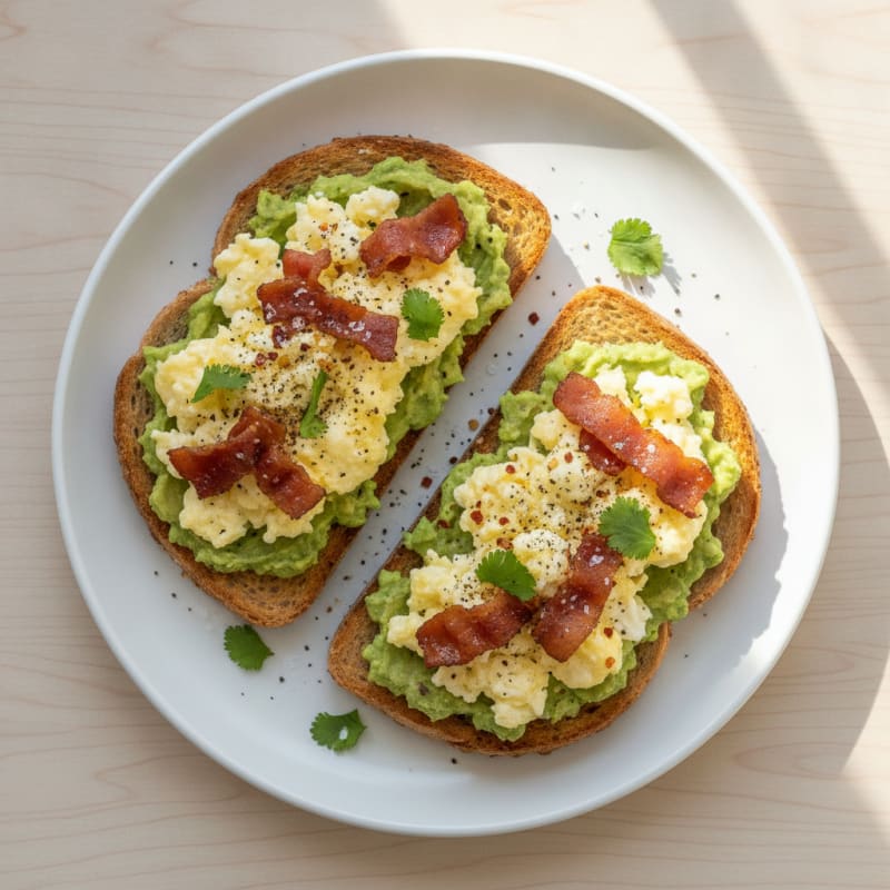 Ezekiel Toast with Avocado and Bacon