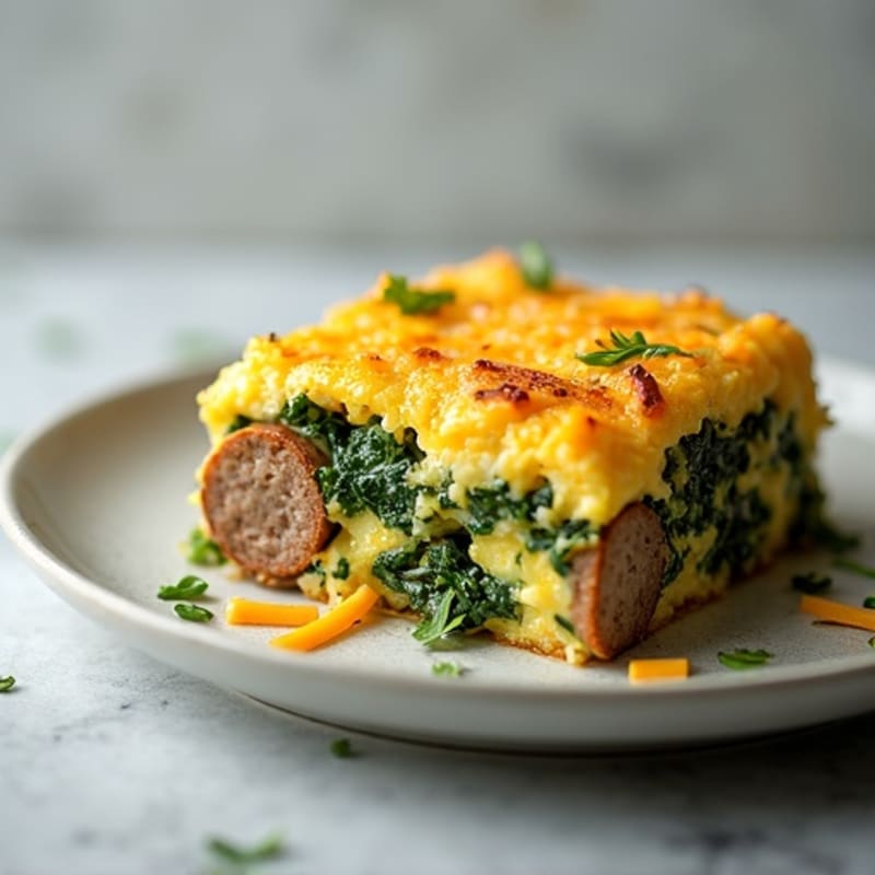 Protein-Packed Spinach and Turkey Sausage Egg Bake