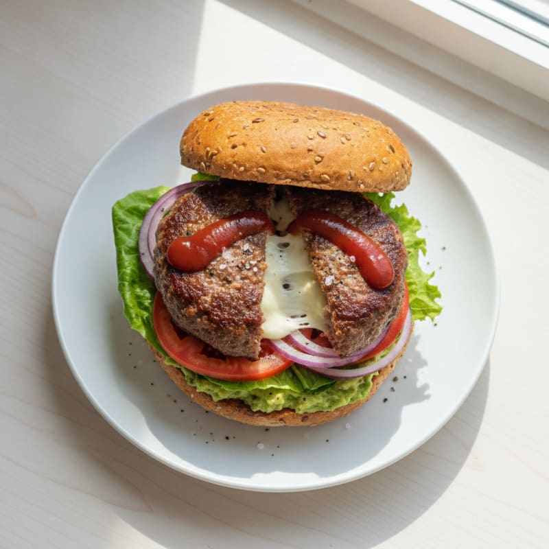 Mozzarella Stick Beef Burger