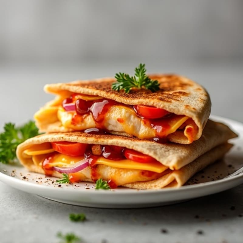 Healthy Crispy BBQ Chicken Quesadilla