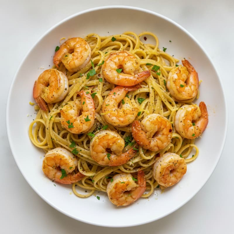Garlic Butter Shrimp Scampi with Linguine