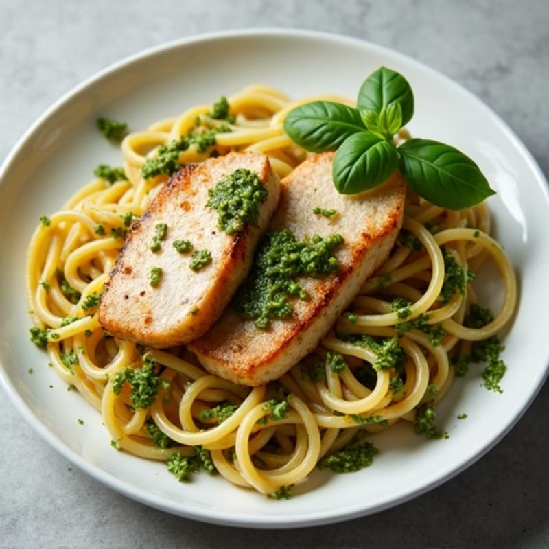 Pan-Seared Chicken with Fresh Pesto Pasta