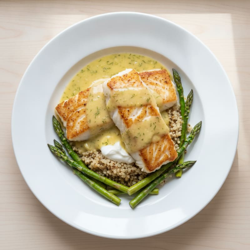 Pan-Seared Cod with Lemon-Dill Sauce