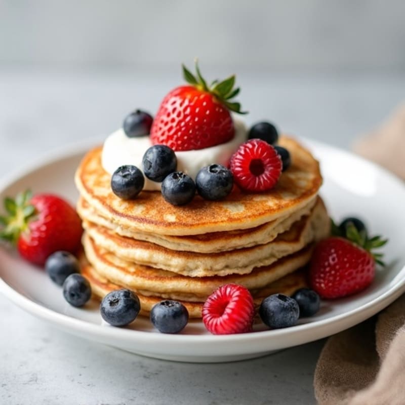 Fluffy Vanilla Protein Pancake Power Bowl