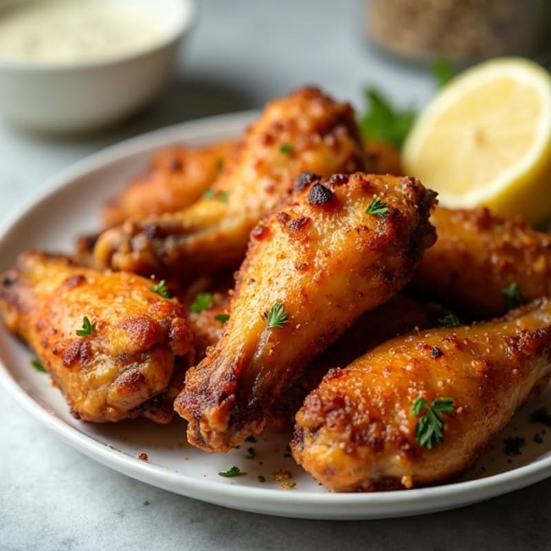 Crispy Lemon Pepper Roasted Chicken Wings