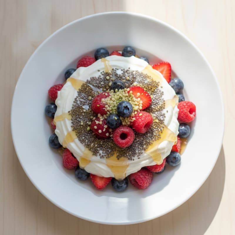 Silky Greek Yogurt Parfait with Chia Seeds and Mixed Berries