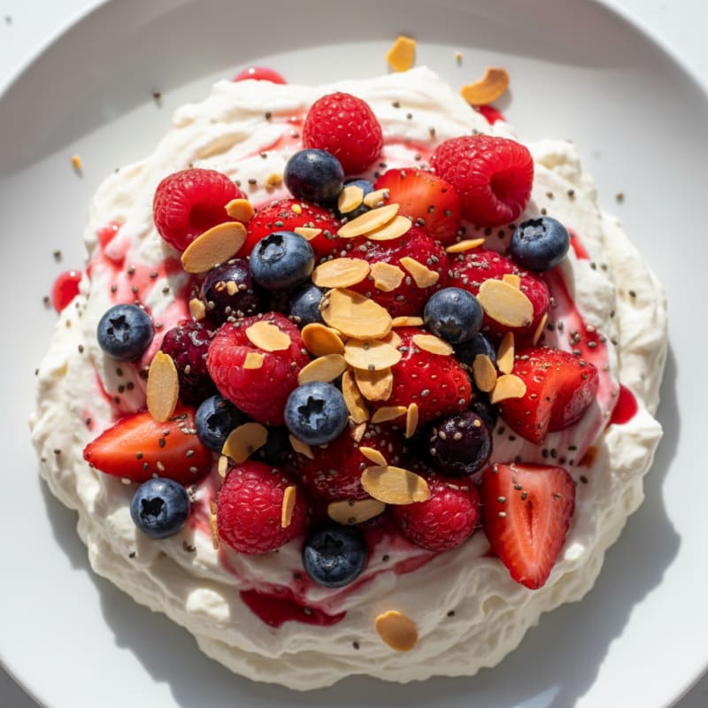 Creamy Greek Yogurt Protein Mousse with Mixed Berries