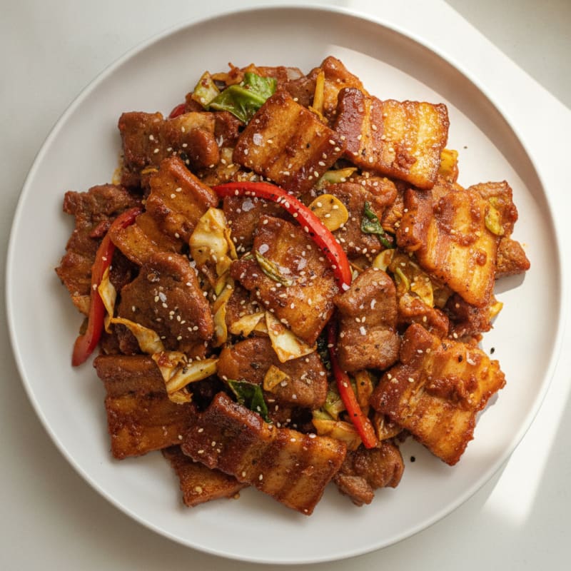 Spicy Gochujang Pork Belly Stir-Fry