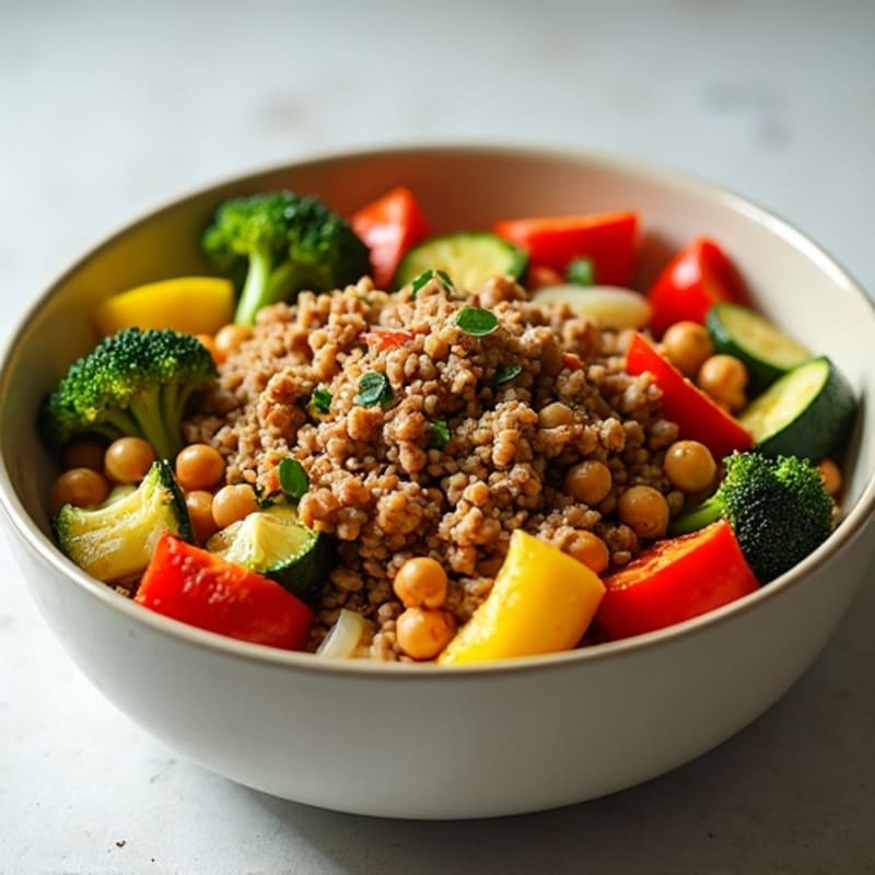 Savory Ground Turkey and Roasted Vegetable Bowl