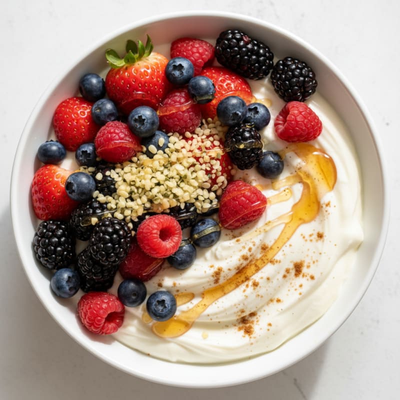 High-Protein Greek Yogurt Berry Bowl