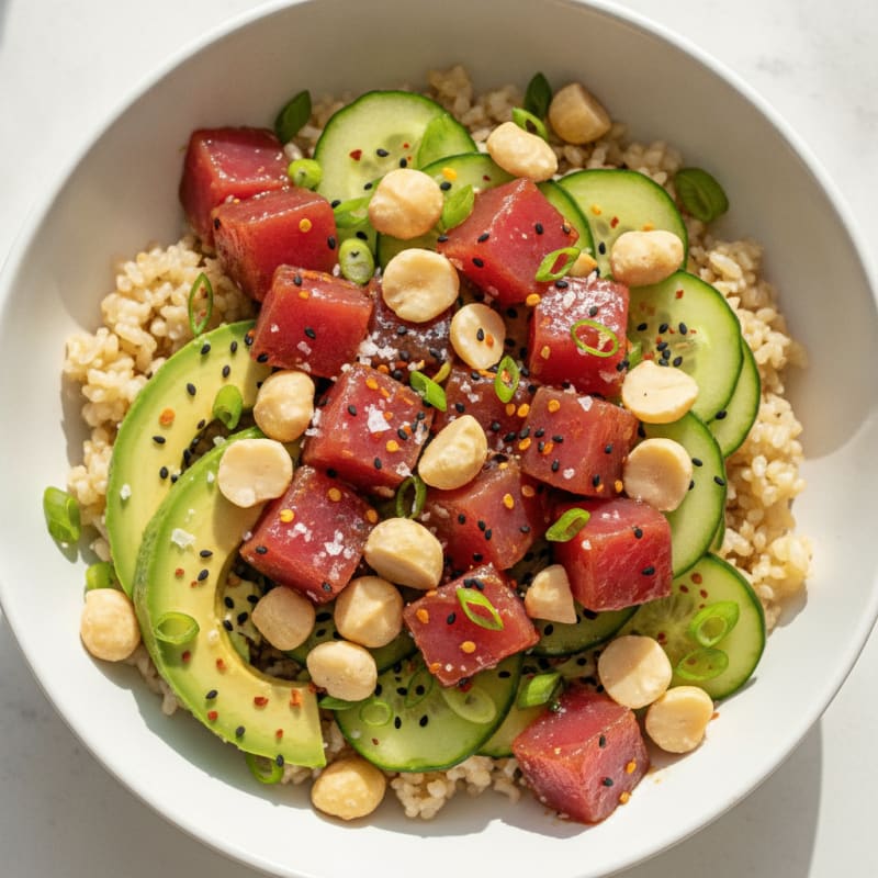 Ahi Tuna Poke Bowl with Macadamia Nuts
