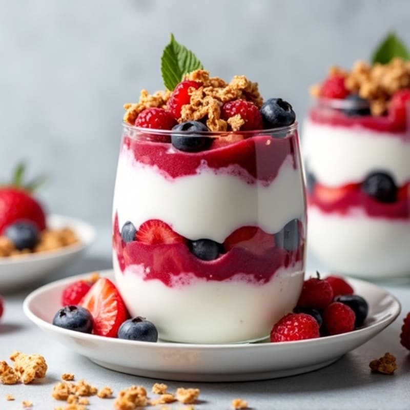 Greek Yogurt Protein Parfait with Mixed Berries