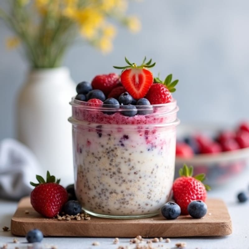 Vanilla-Berry Protein Overnight Oats