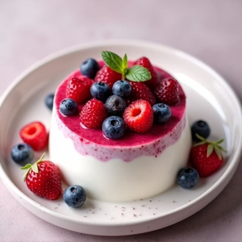 Silky Greek Yogurt Protein Pudding with Mixed Berries