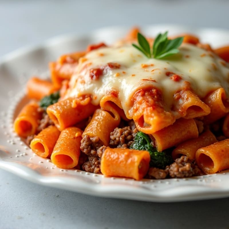 Hearty Lean Beef Baked Ziti with Hidden Veggies