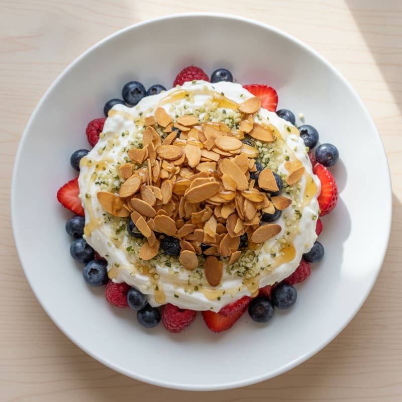 Greek Yogurt Protein Parfait with Mixed Berries