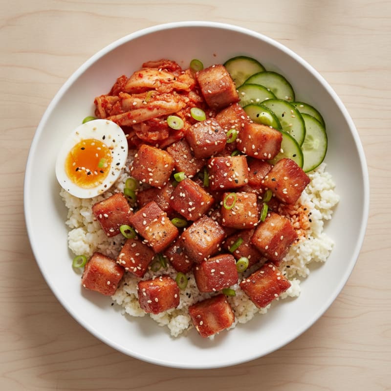 Spicy Gochujang Pork Belly Bowl