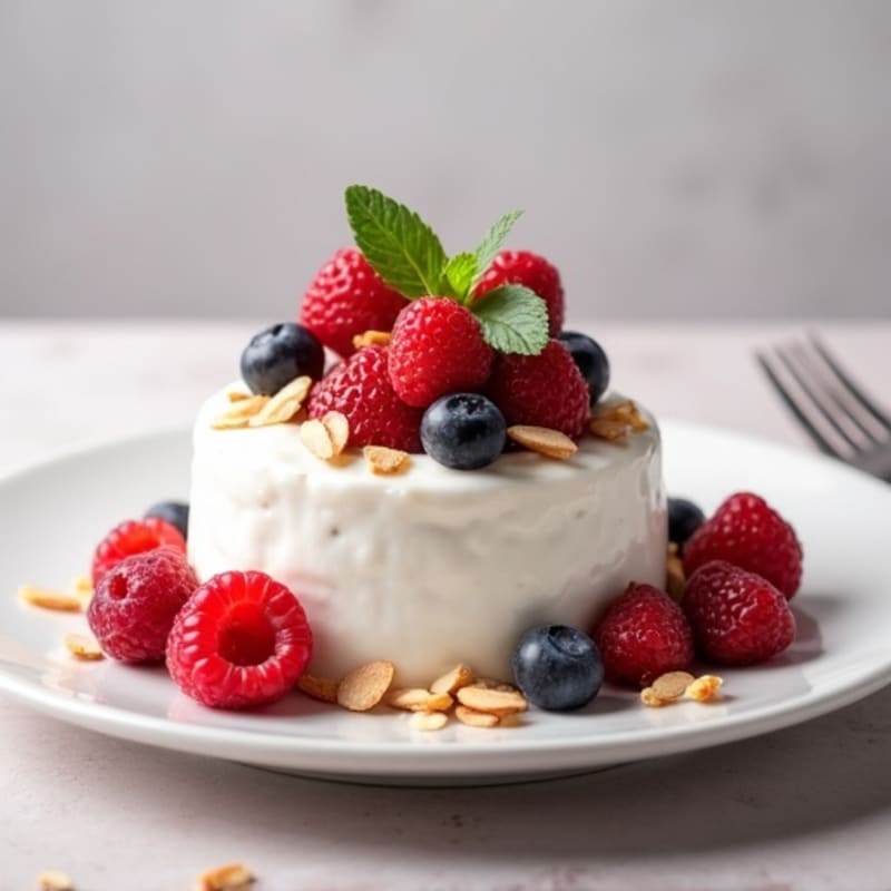 Greek Yogurt Protein Mousse with Mixed Berries
