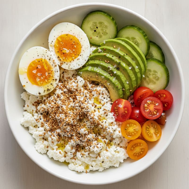 Savory Everything Bagel Cottage Cheese Bowl