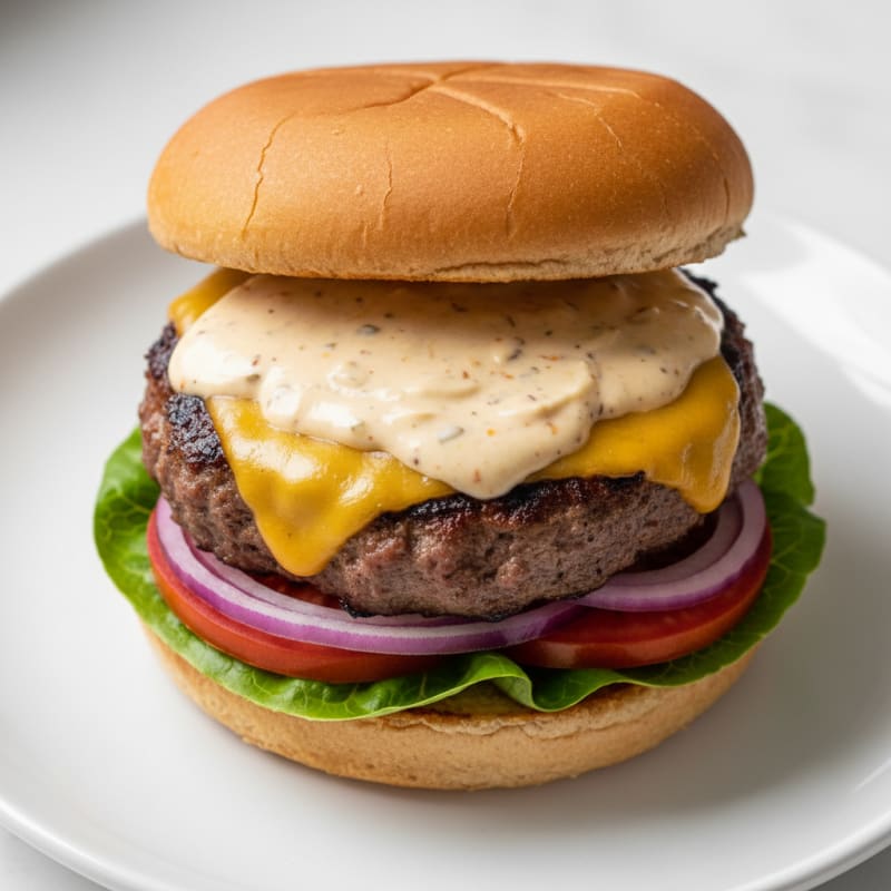 Classic Beef Cheeseburger with Secret Sauce