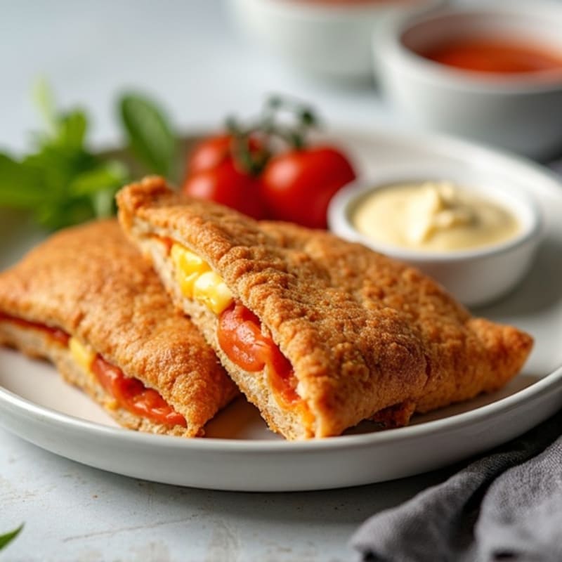 Crispy Baked Whole Wheat Turkey Pepperoni and Mozzarella Pockets