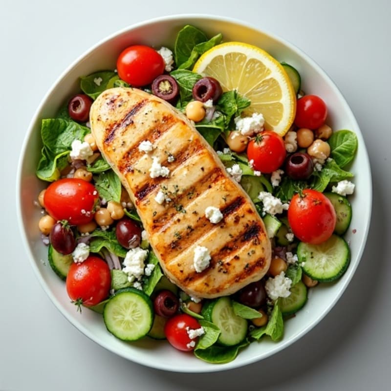 Fresh Mediterranean Chopped Salad with Herb-Marinated Feta