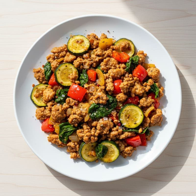 Savory Ground Turkey and Vegetable Skillet