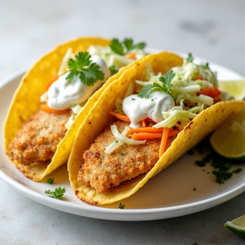 Crispy Baked Fish Tacos with Zesty Cabbage Slaw