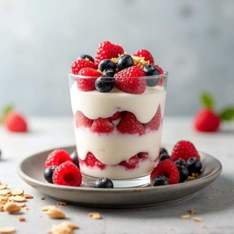 Greek Yogurt Protein Parfait with Mixed Berries