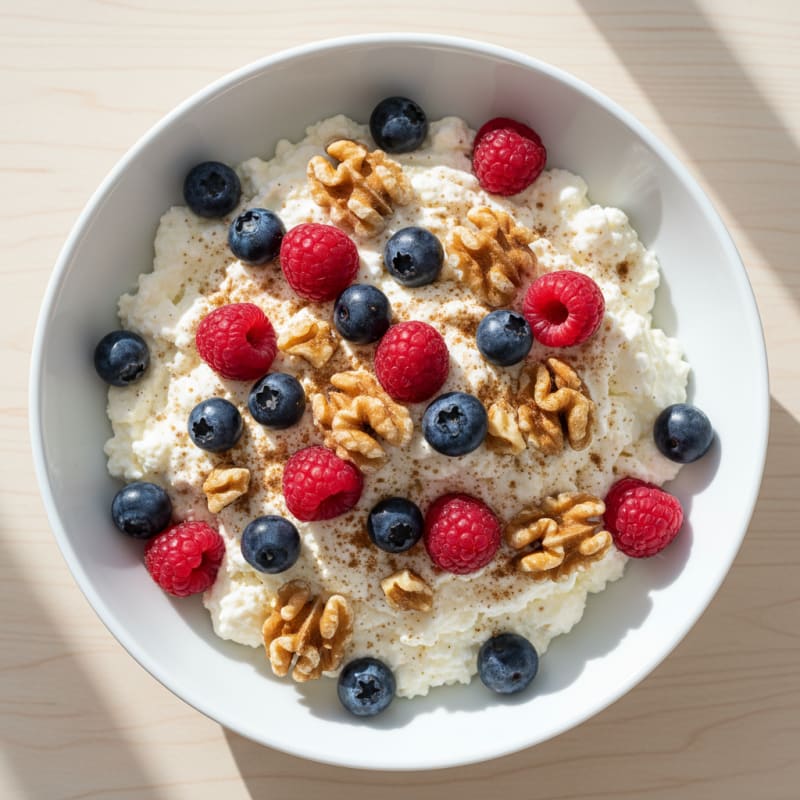 High-Protein Whipped Berry & Walnut Cottage Cheese