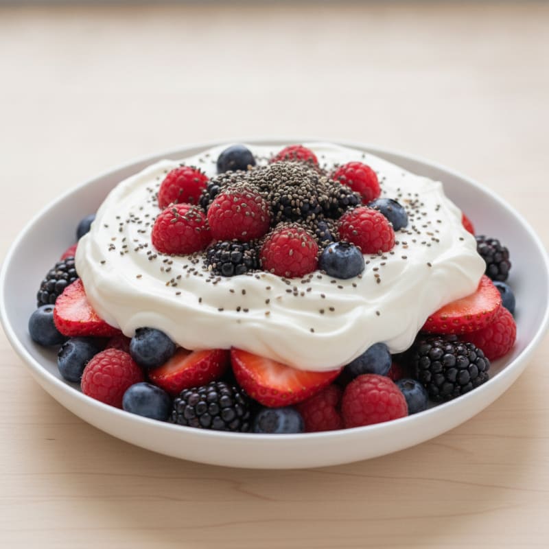 Greek Yogurt Protein Parfait with Mixed Berries