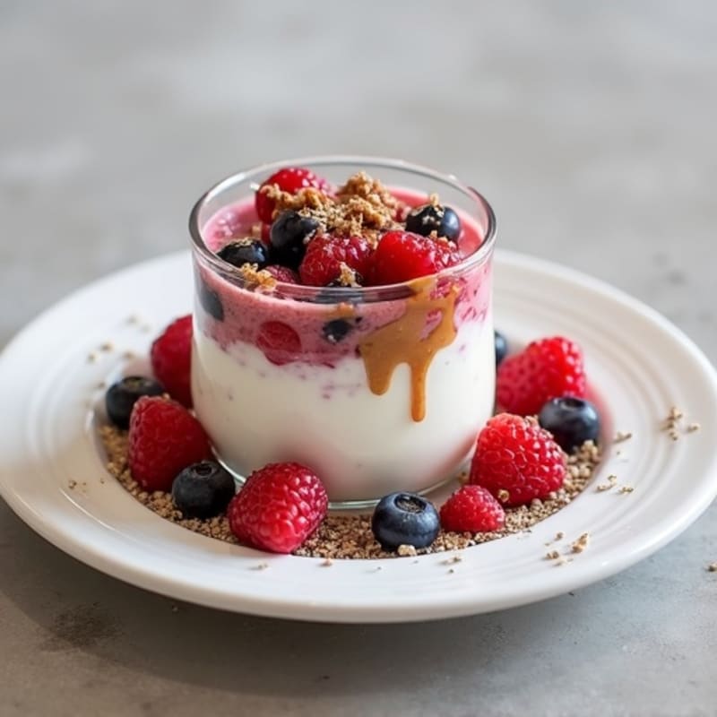 Silky Greek Yogurt Protein Pudding with Berries