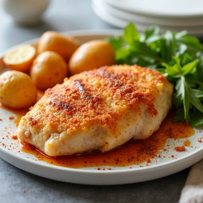 Crispy Lemon-Garlic Spiced Roasted Chicken