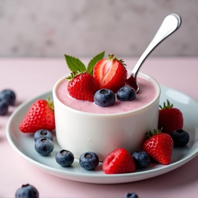 Creamy Greek Yogurt Protein Pudding with Fresh Berries