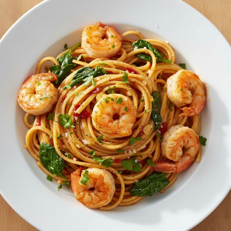 Spicy Calabrian Chili Shrimp Linguine