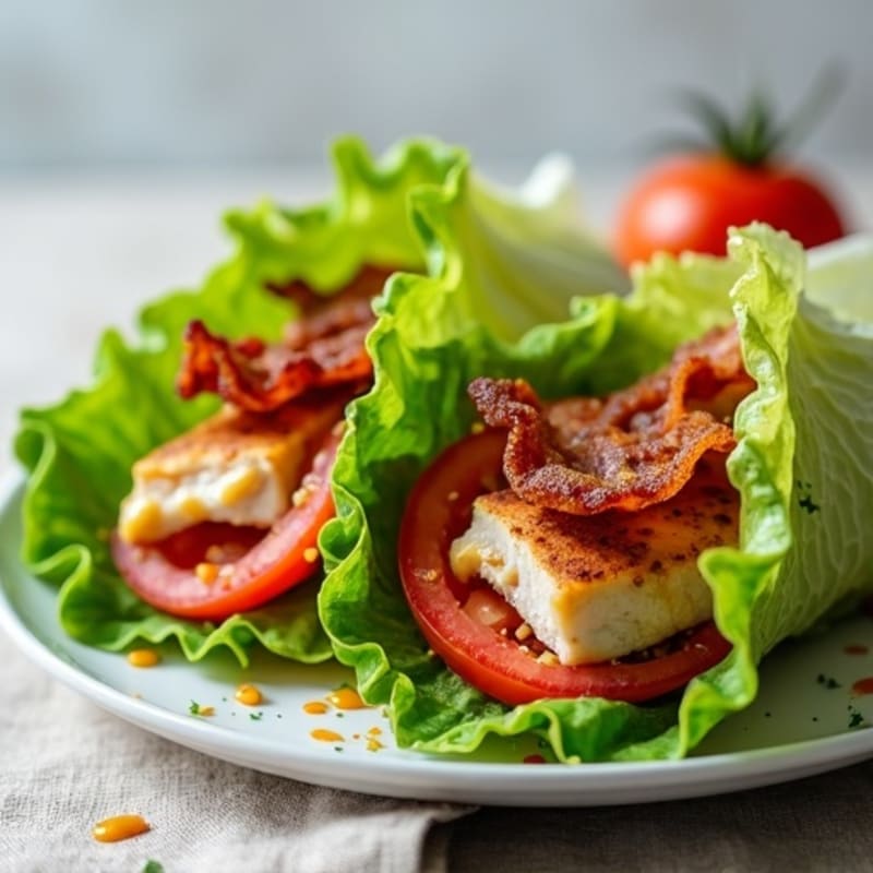 Smoked Turkey and Crispy Bacon Lettuce Wraps with Fresh Tomato