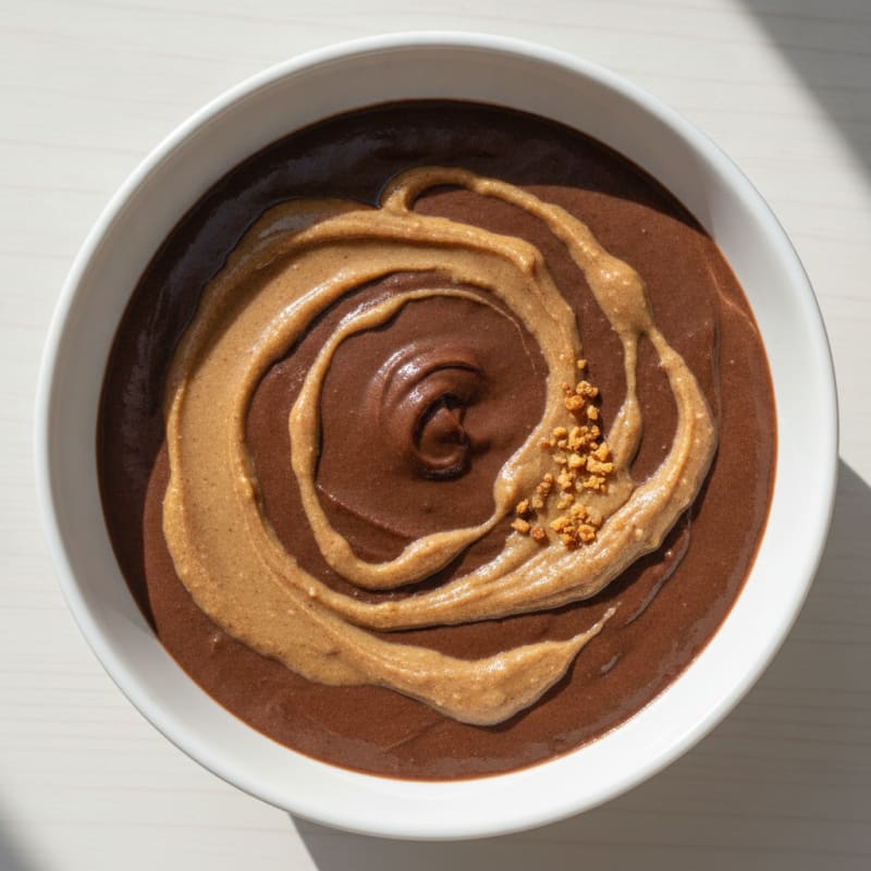 Silky Chocolate Protein Pudding with Almond Butter Swirl