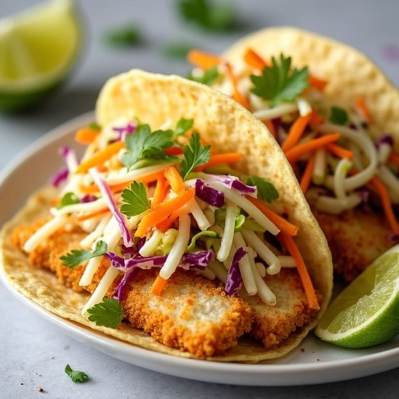 Crispy Baked Fish Tacos with Fresh Slaw