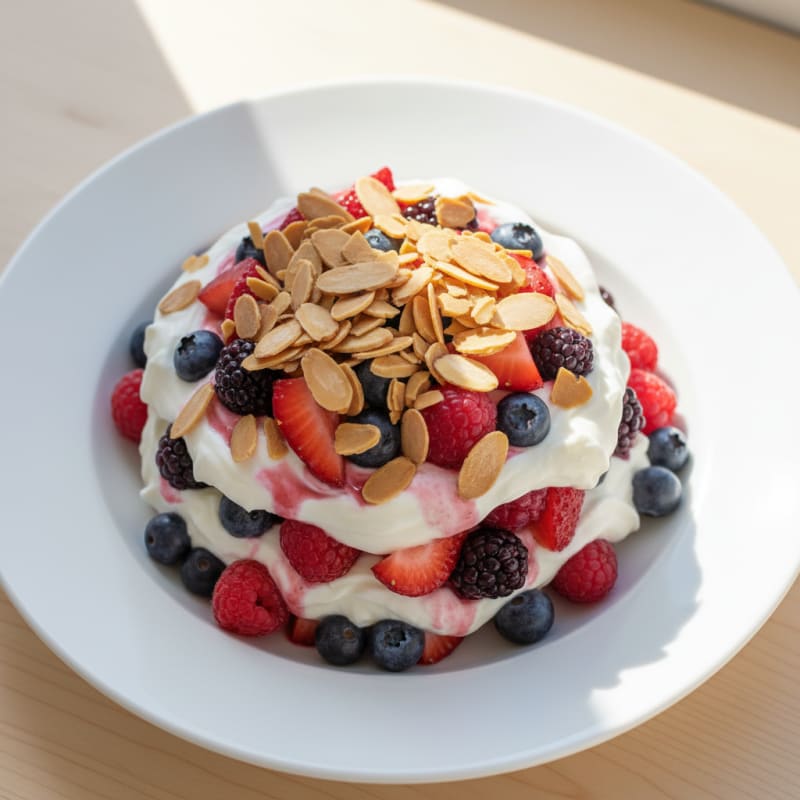 Greek Yogurt Protein Parfait with Mixed Berries