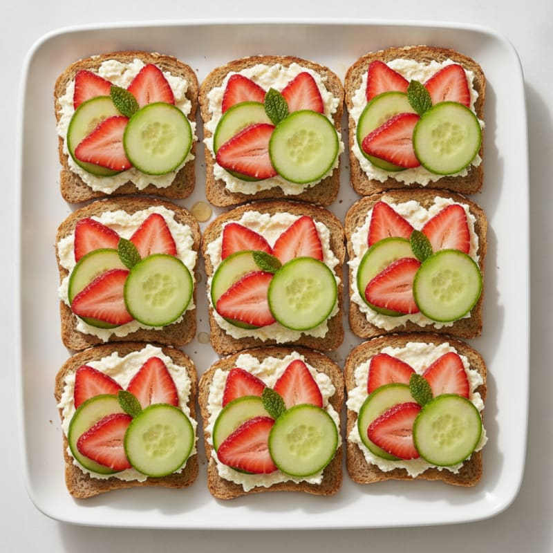 Sweet Cucumber and Berry Finger Sandwiches