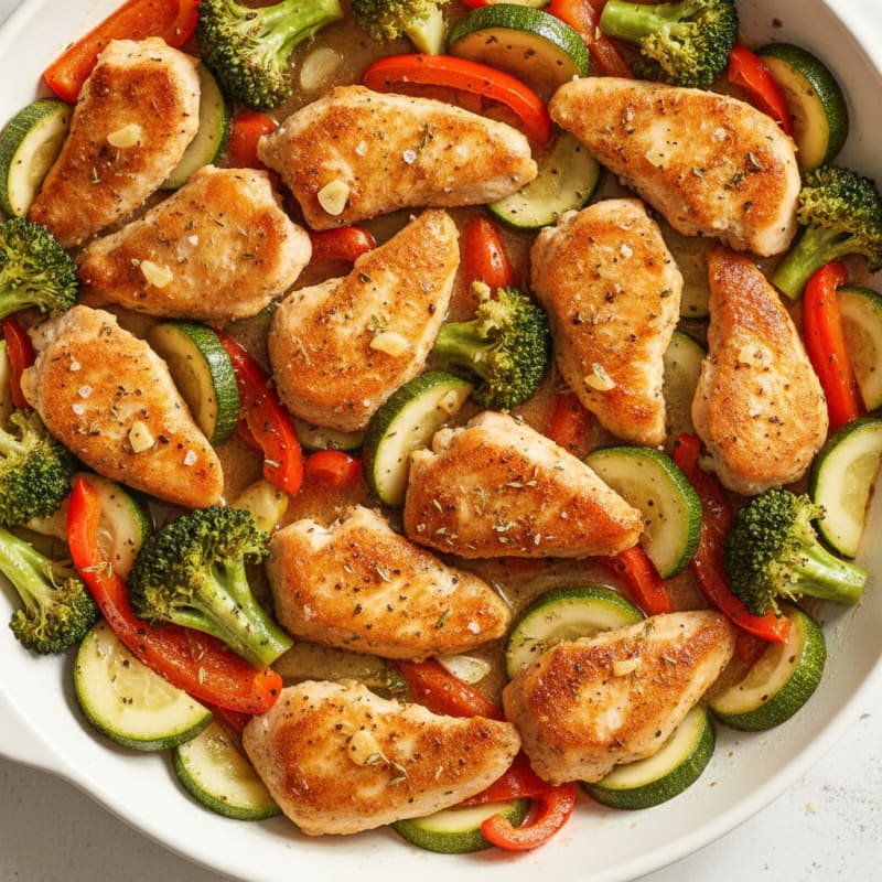 Garlic Herb Chicken and Vegetable Skillet