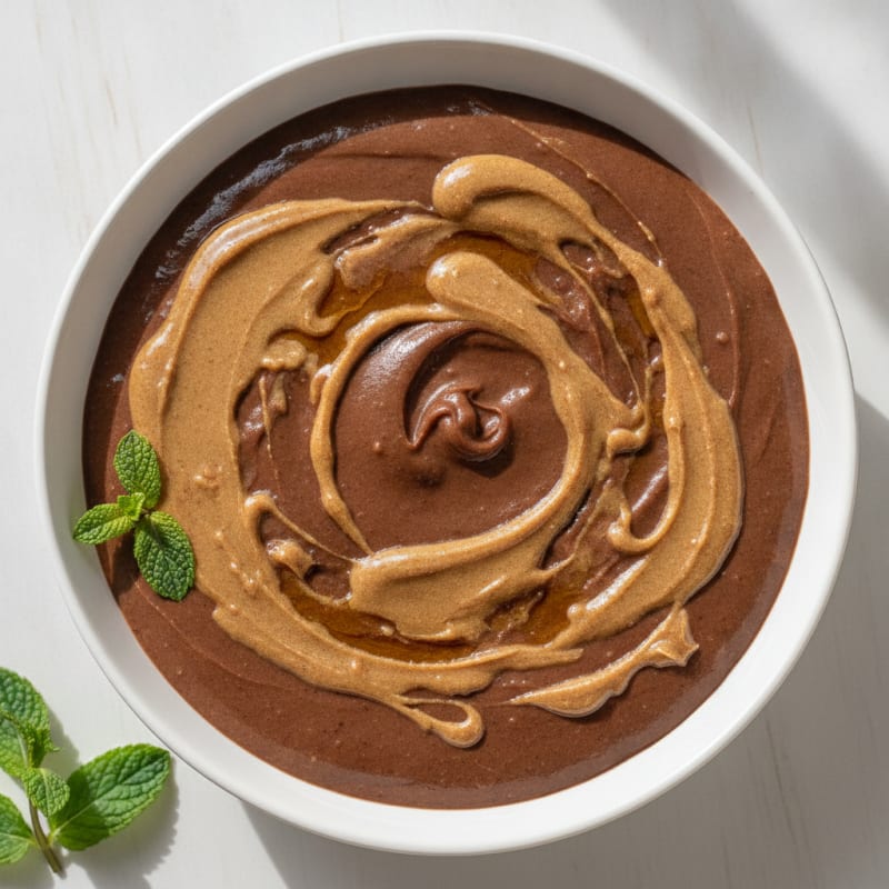 Creamy Chocolate Protein Pudding with Almond Butter