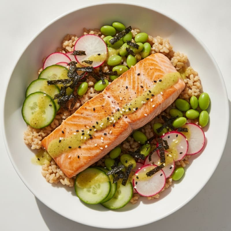 Deconstructed Sushi Rice Bowl with Salmon