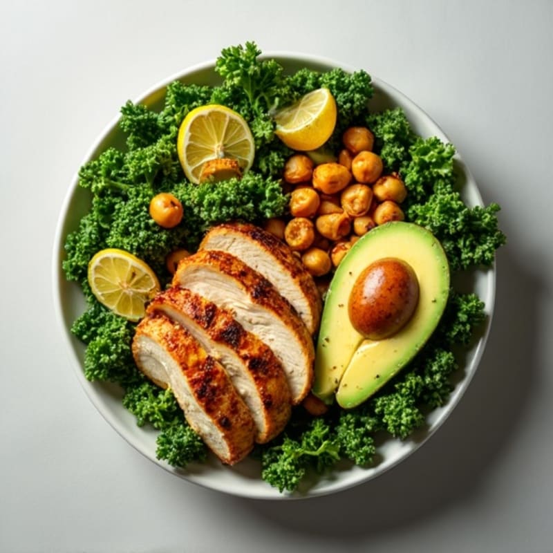 Crunchy Avocado Kale Bowl with Citrus Vinaigrette