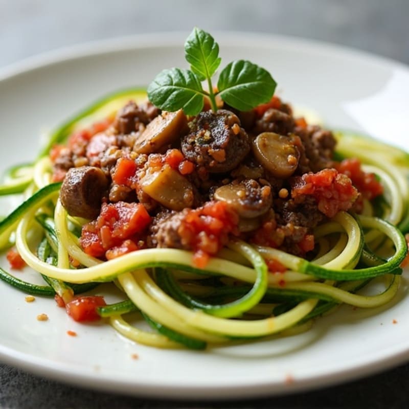 Rich Beef and Mushroom Ragu with Zucchini Noodles